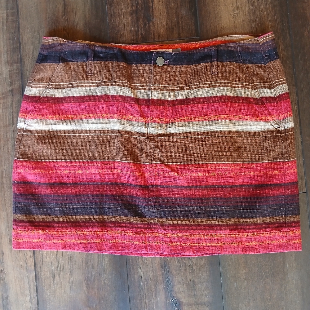 Old Navy tweed basket weave red stripe lined skirt women's size 12